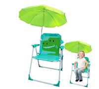 Chaise de Plage Enfant avec Parasol, Chaise Ombrelle avec Parasol Intégré, Siège Portable Extérieur Voyage Sable pour Terrasse Pelouse Piscine Pique-Nique