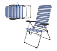 Chaise de plage haute pliante Aktive Beach - Bleu - 5 positions