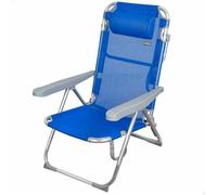 Chaise de plage pliable - AKTIVE - 62635 - Aluminium - Bleu - Dossier 5 positions
