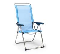 Chaise de Plage Pliante Solenny 5 Positions Dossier Anatomique Bleu