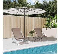 Chaise de Plage Pliante Transat Jardin Textilène Acier Enduit de Poudre vidaXL