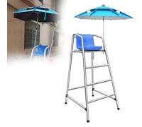 Chaise de plage portable Lifeguard avec parapluie - Observation surélevée pour la sécurité de la piscine, assemblage facile