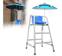 Chaise de plage portable Lifeguard avec parapluie - Observation surélevée pour la sécurité de la piscine, assemblage facile