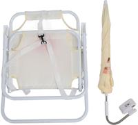 Chaise de plage pour enfants avec parapluie lapin de bande dessinée imprimé animal mignon pliable portable pour le camping de bébé pour les activités de plein air