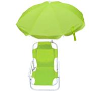 Chaise de Plage pour Enfants avec Parapluie Pliable et Chaise de Plage détachable avec Une verrière, Un siège extérieur léger et Robuste pour Le Camping, Les Voyages, la pelouse, Le Vert