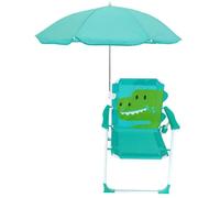 Chaise de Plage pour Enfants avec Parapluie, Pliable et détachable Portable Mignon Motif Animal Chaise de Plage pour Enfants avec canopée pour l'été en Plein air, Crocodile avec Teinte ca