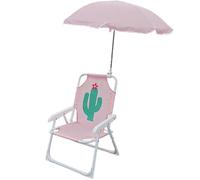 Chaise de Plage pour Enfants avec Parapluie, Pliable et détachable Portable Tissu Oxford Chaise de Plage pour Enfants Mignon avec canopée pour l'été extérieur, Cactus