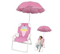 Chaise de Plage pour Enfants avec Parapluie, Pliable et détachable Portable Tissu Oxford Chaise de Plage pour Enfants Mignon avec canopée pour l'été extérieur, Ananas, randonnée en Camping