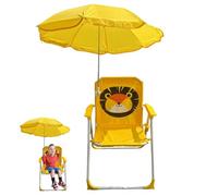Chaise de Plage pour Enfants avec Parapluie, Pliable et détachable Portable Tissu Oxford Chaise de Plage pour Enfants avec canopée pour l'été extérieur, Jaune, chaises