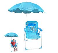 Chaise de Plage pour Enfants avec Parapluie, Pliable et détachable Portable Tissu Oxford Chaise de Plage pour Enfants avec canopée pour l'été extérieur, Bleu, randonnée Camping
