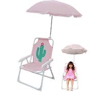 Chaise de Plage pour Enfants avec Parapluie, Pliable et détachable Portable Tissu Oxford Chaise de Plage pour Enfants avec canopée pour l'été en Plein air, Cactus, randonnée Camping