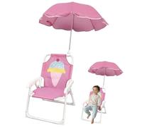 Chaise de Plage pour Enfants avec Parapluie, Pliable et détachable Portable Tissu Oxford Chaise de Plage pour Enfants avec canopée pour l'été en Plein air, Glace, randonnée Camping