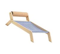 Chaise de Plage Surélevée pour Chat, avec Grattoir en Sisal, pour Jeu Intérieur et Extérieur, Mini Lit de Plage en Bois de qualité Supérieure (Lit à roulettes en sisal de)