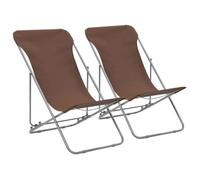 Chaise de plage - vidaXL - 2 pcs - Acier - Tissu oxford - Pliable et inclinable 3 positions