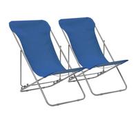 Chaise de plage - vidaXL - Pliable - Acier enduit de poudre - Tissu oxford - Lot de 2