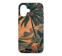 Chaise de Plage Vintage sous Un Palmier Solitaire Coque pour iPhone 16