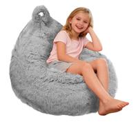 Chaise de pouf pour enfants et adultes, sans rembourrage, 90 x 110 cm, housse de pouf en peluche douce, portable, panier de rangement confortable avec poignée pour chambre à coucher, salon, chambre