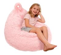 Chaise de pouf pour enfants et adultes, sans rembourrage, 90 x 110 cm, housse de pouf en peluche douce, portable, panier de rangement confortable avec poignée pour chambre à coucher, salon, chambre