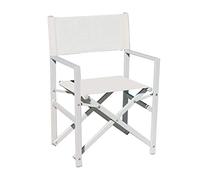 Chaise de réalisateur de mer Ecrù pliable en aluminium blanc