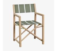 Chaise De Réalisateur Pliante De Jardin En Bois D'acacia Rondonia Vert Olive Intense - Blanc Gardénia