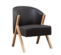 Chaise de réception moderne pour salon, chaise de salon confortable avec support en bois massif, chaise de lecture contemporaine avec assise rembourrée en éponge (couleur néro)
