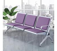 Chaise de réception robuste 3 places avec accoudoirs pour une utilisation invitée, idéale pour les aéroports, hôpitaux et banques, supporte jusqu'à 200 kg