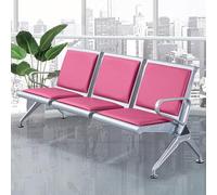 Chaise de réception robuste 3 places avec accoudoirs pour une utilisation invitée, idéale pour les aéroports, hôpitaux et banques, supporte jusqu'à 200 kg