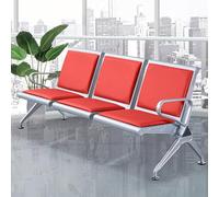 Chaise de réception robuste 3 places avec accoudoirs pour une utilisation invitée, idéale pour les aéroports, hôpitaux et banques, supporte jusqu'à 200 kg