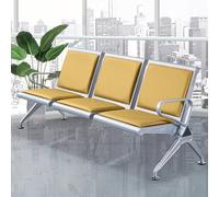Chaise de réception robuste 3 places avec accoudoirs pour une utilisation invitée, idéale pour les aéroports, hôpitaux et banques, supporte jusqu'à 200 kg