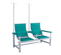 Chaise de réception robuste avec support IV, siège rembourré doux pour patient et clinique, grande capacité de poids pour deux personnes