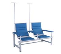 Chaise de réception robuste avec support IV, siège rembourré doux pour patient et clinique, grande capacité de poids pour deux personnes