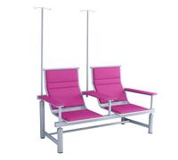 Chaise de réception robuste avec support IV, siège rembourré doux pour patient et clinique, grande capacité de poids pour deux personnes