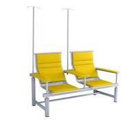 Chaise de réception robuste avec support IV, siège rembourré doux pour patient et clinique, grande capacité de poids pour deux personnes