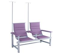 Chaise de réception robuste avec support IV, siège rembourré doux pour patient et clinique, grande capacité de poids pour deux personnes