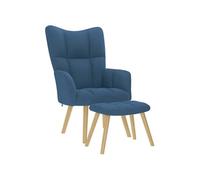 vidaXL Chaise de relaxation 4016786 avec repose-pied Bleu Tissu