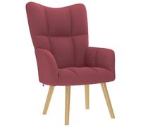 Relaxstoel met voetenbank tissu bordeaux