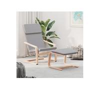 vidaXL Chaise de relaxation avec repose-pied, tissu gris clair