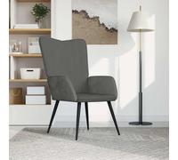 Chaise de Relaxation avec Repose-pied Gris Clair Velours Fauteuil vidaXL