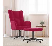 Chaise de Relaxation avec Repose-pied Bleu Velours Fauteuil Détente vidaXL
