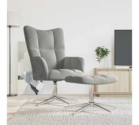 vidaXL Chaise de relaxation Gris clair Velours