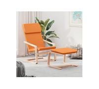 Chaise de relaxation avec repose pied Jaune foncé Tissu
