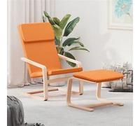 Chaise de relaxation avec repose pied Jaune foncé Tissu