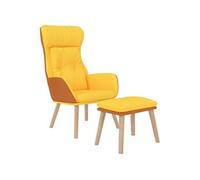 vidaXL Chaise de relaxation avec repose-pied Jaune moutarde