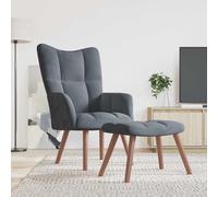 Chaise de Relaxation avec Repose-pied Marron Velours Fauteuil Détente vidaXL