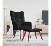 Chaise de Relaxation avec Repose-pied Marron Velours Fauteuil Détente vidaXL