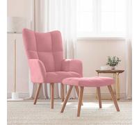 Chaise de Relaxation avec Repose-pied Marron Velours Fauteuil Détente vidaXL