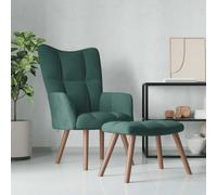 Vidaxl Chaise De Relaxation Vert Foncé Velours Vert