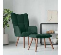 Chaise de Relaxation avec Repose-pied Marron Velours Fauteuil Détente vidaXL