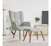 Vidaxl Chaise De Relaxation Gris Clair Velours Gris