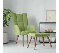 Chaise de Relaxation avec Repose-pied Marron Velours Fauteuil Détente vidaXL